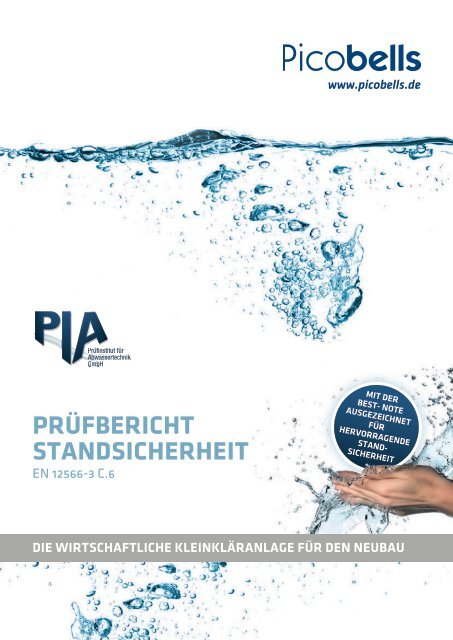 Prüfbericht Standsicherheit PIA PE-Behälter nach EN 12566-3 C.6