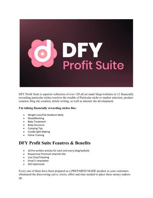 Should You Grab DFY Profit Suite