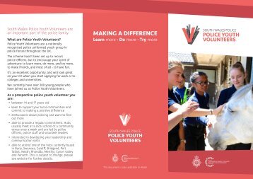 South Wales Police Youth Volunteer leaflet