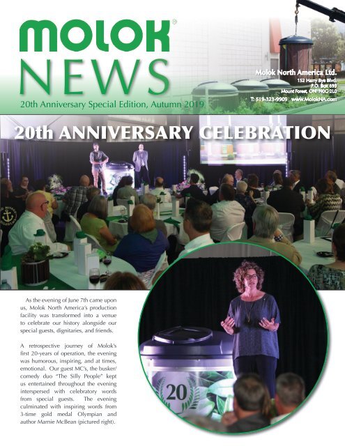 Molok North America Newsletter, Autumn 2019 - 20th Anniversary Special Edition