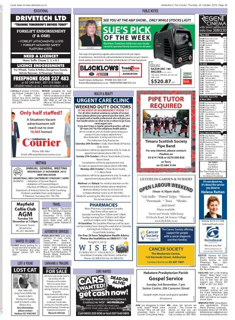 Ashburton Courier: October 24, 2019