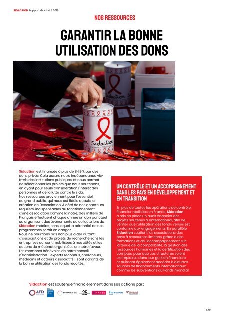 Rapport d'Activité Sidaction 2018