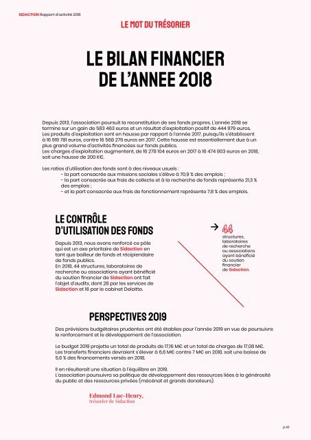 Rapport d'Activité Sidaction 2018