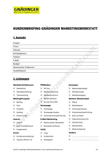 Ausführliches Briefing-Formular der Marketingwerkstatt als PDF ...