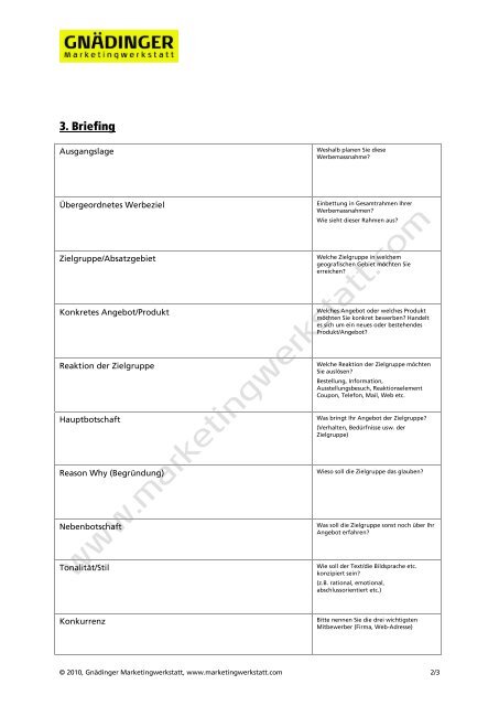 Ausführliches Briefing-Formular der Marketingwerkstatt als PDF ...