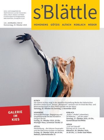 s'Blättle Nr. 43 - Do, 24. Oktober 2019