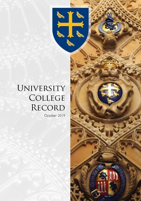 University College Oxford Record 2019