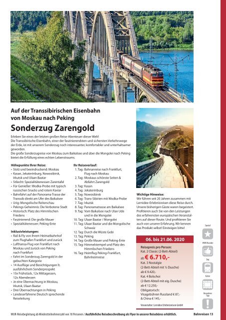 WUR-Urlaubskatalog Reisezeit 2020