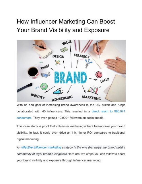 How Influencer Marketing Can Boost Your Brand Visibility and Exposure