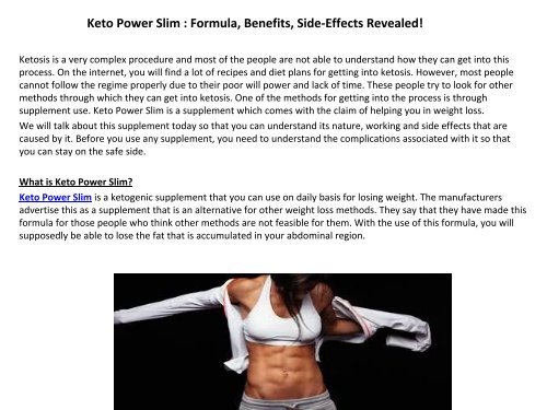 Keto Power Slim : It Suppresses Your Appetite Levels