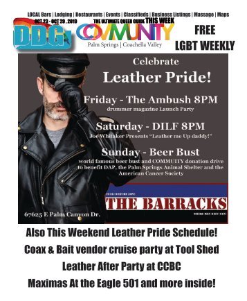 OCT 23 - OCT 29 , 2019 THE ULTIMATE QUEER GUIDE THIS WEEK Palm Springs