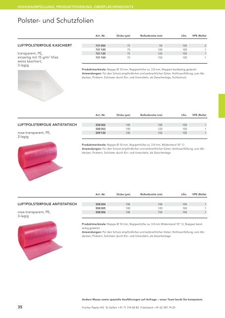 Produktekatalog Packaging