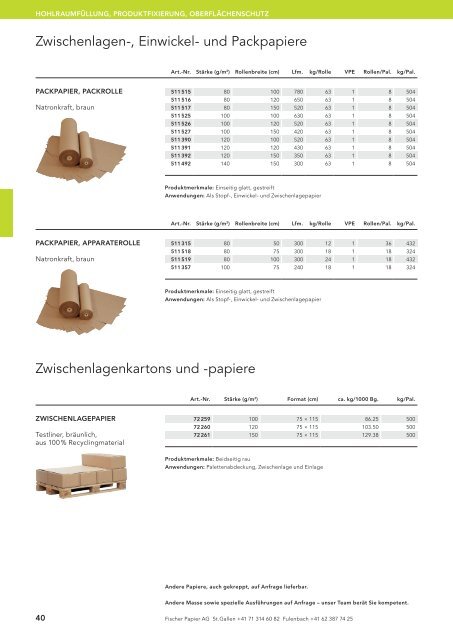 Produktekatalog Packaging