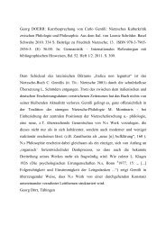 Dr. Georg Doerr -- Kurzbesprechung von Carlo Gentili: Nietzsches Kulturkritik zwischen Philologie und Philosophie. Aus dem Ital. von L. Schrö-der. Schwabe: Basel 2010. 