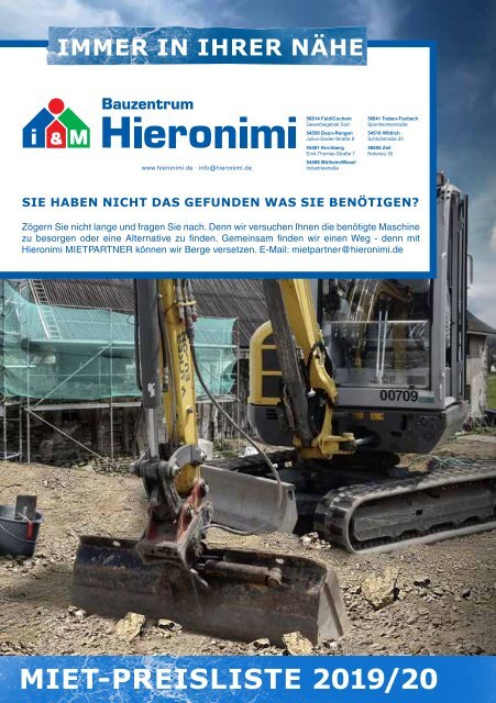 Hieronimi Miet-Preisliste 2019/2020