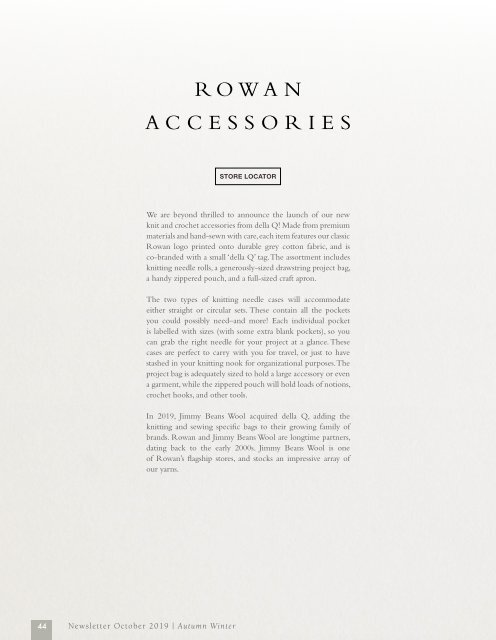 Rowan Autumn Winter 2019 Newsletter