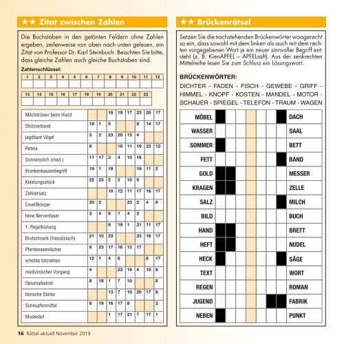 Leseprobe "Rätsel-aktuell" November 2019
