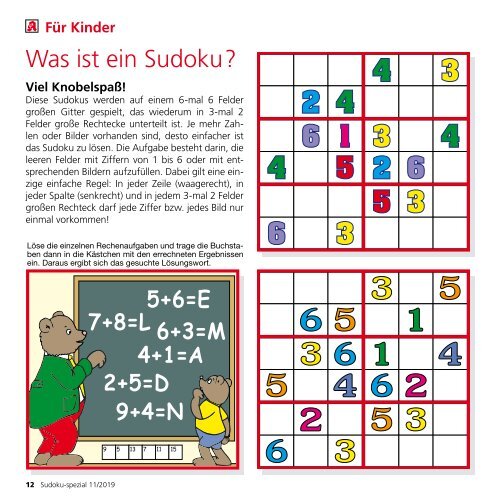 Leseprobe "Sudoku-spezial" November 2019
