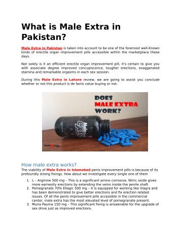 What is male extra in Pakistan?