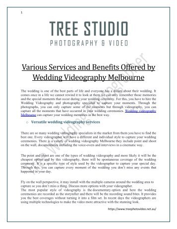 Various Services and Benefits Offered by Wedding Videography Melbourne