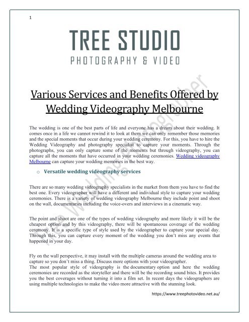 Various Services and Benefits Offered by Wedding Videography Melbourne