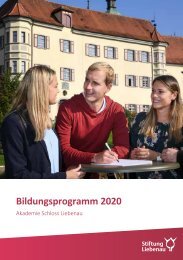 Bildungsprogramm 2020 - Akademie Schloss Liebenau