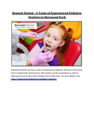 Bennett Dental - A Team of Experienced Pediatric Dentists in Sherwood Park