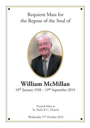 William McMillan - Order of Service