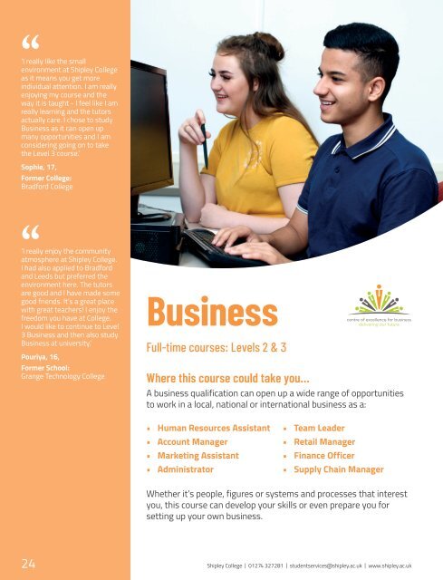 Shipley College Full-time Prospectus 2020-21