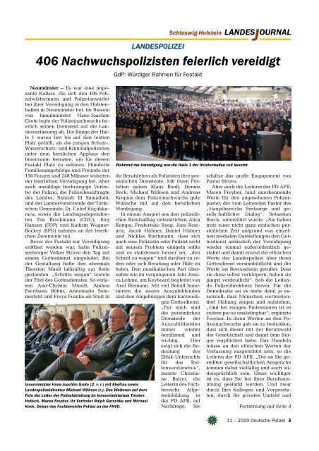 Deutsche Polizei - Landesjournal S-H 11/2019