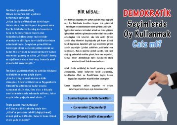 Demokratik secimlerde oy kullanmak caiz mi?