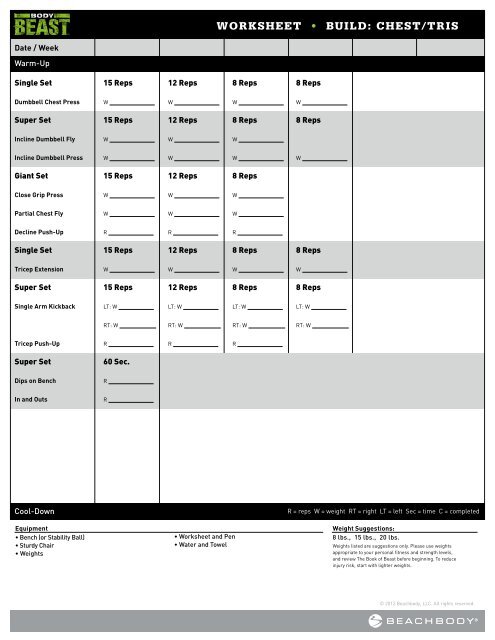 Max hammer strength worksheet