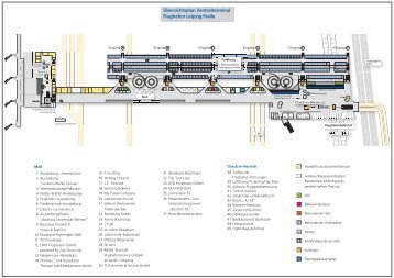 Übersichtsplan und Liste der Reisebüros am Flughafen