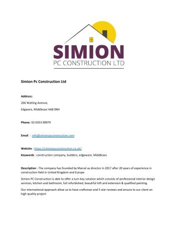 Simion Pc Construction Ltd