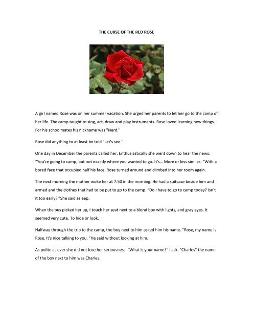 THE CURSE OF THE RED ROSE STORY