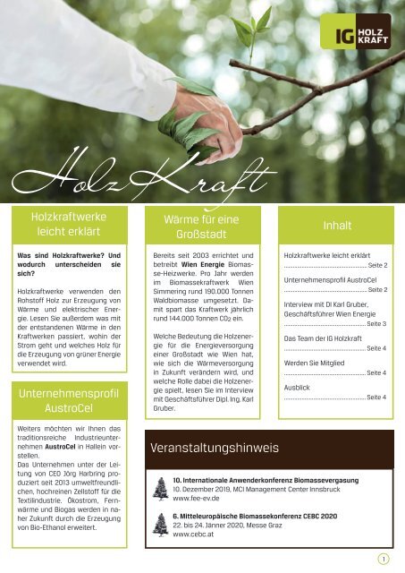 HolzKraft, Herbst 2019