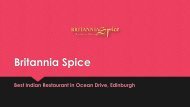 Britannia Spice - Best Indian Restaurant & Takeaway in Commercial Street, Edinburgh