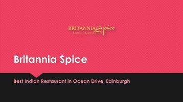 Britannia Spice - Best Indian Restaurant & Takeaway in Commercial Street, Edinburgh