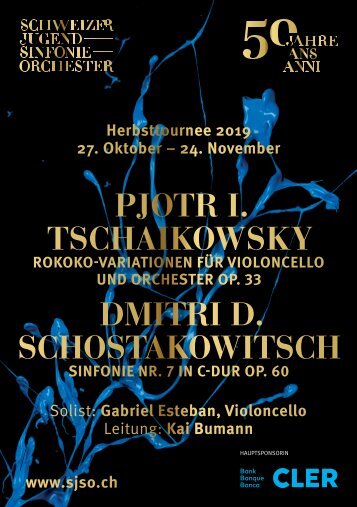 Programmheft SJSO-Herbsttournee 2019