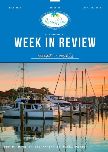 City of Palm Coast Week in Review - Issue 01 - Oct. 28 - 2019