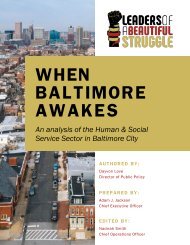 When Baltimore Awakes: An analysis of the Human and Social Service Sector in Baltimore City