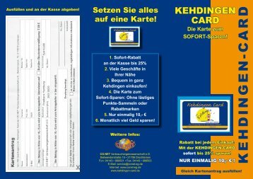 Die Karte zum SOFORT-Sparen! - Kehdingen-Card