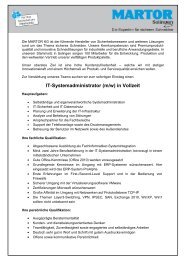 IT-Systemadministrator (m/w) in Vollzeit - Martor KG