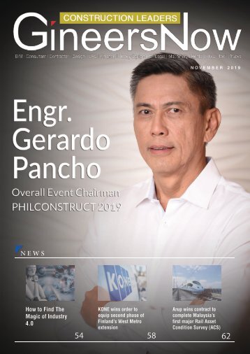 Philconstruct Event Chairman Engr. Gerardo Pancho, Construction Leaders magazine, Nov2019