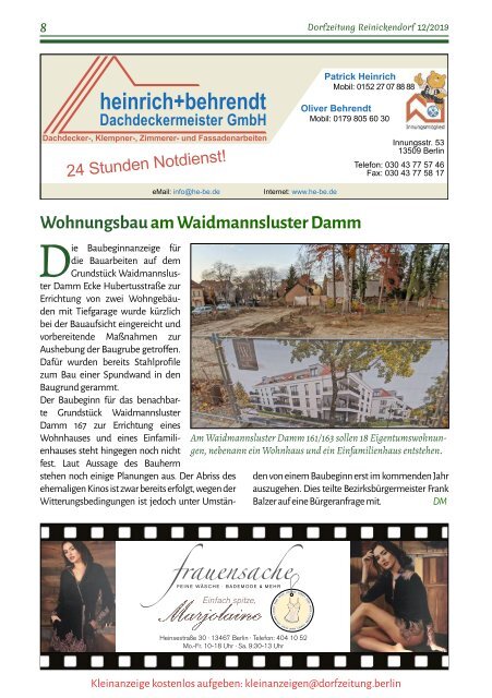 Die Dorfzeitung Reinickendorf Dezember 2019