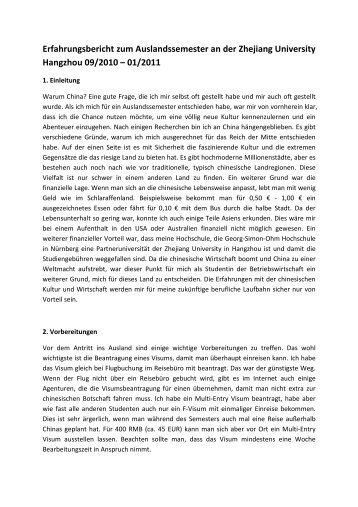 Erfahrungsbericht zum Auslandssemester an der ... - BayCHINA