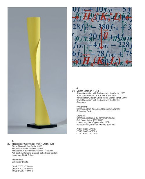 Kunst Auktion 25. - 27. November 2019, Germann Auktionshaus, Zürich
