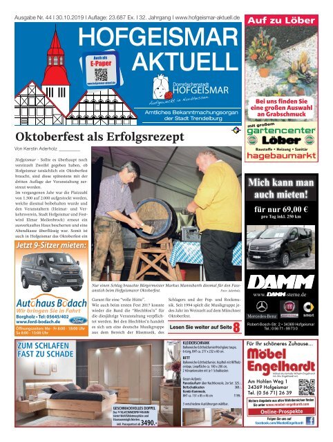 Hofgeismar Aktuell 2019 KW 44