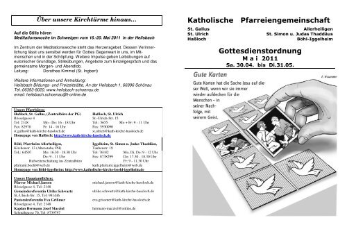 Homepage GDO Mai 2011 - katholische Kirche Boehl-Iggelheim