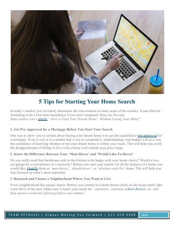 5 Tips for Starting Your Home Search